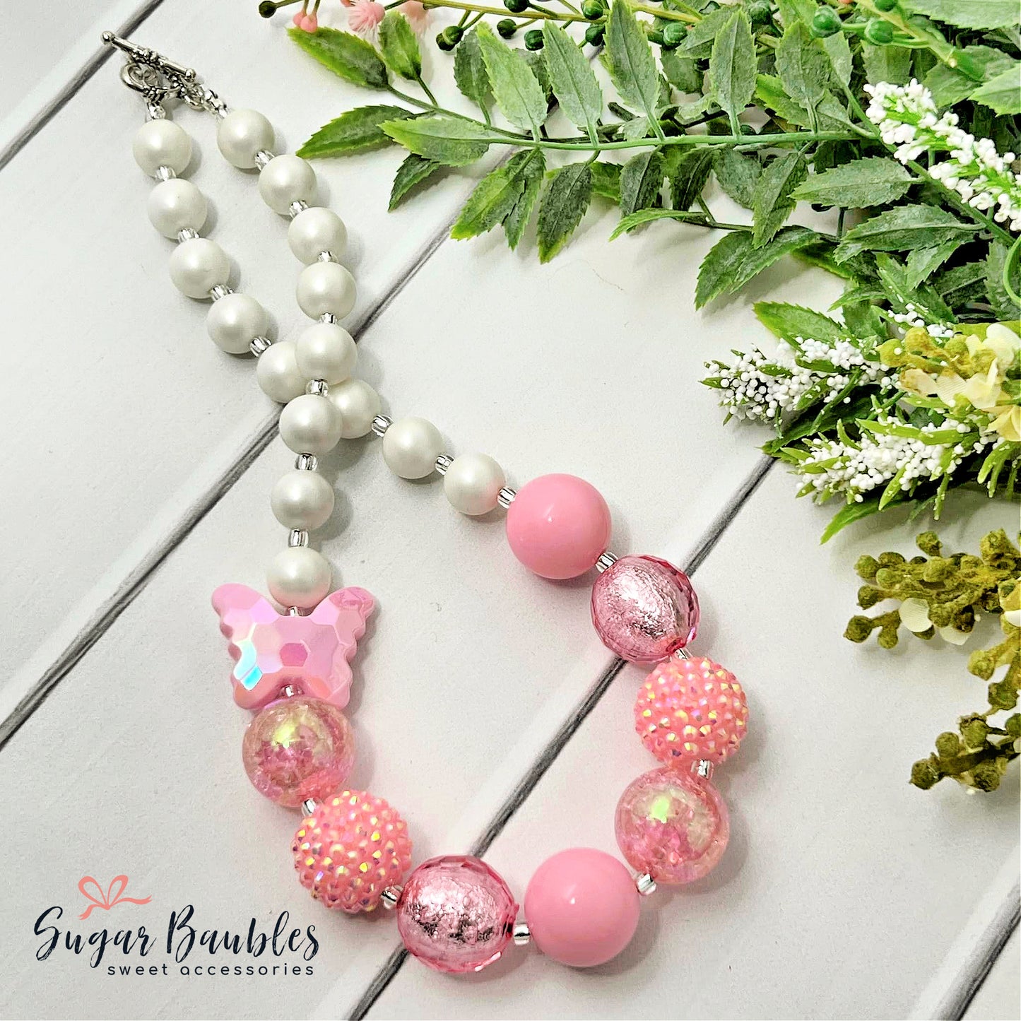 Pink Butterfly Necklace