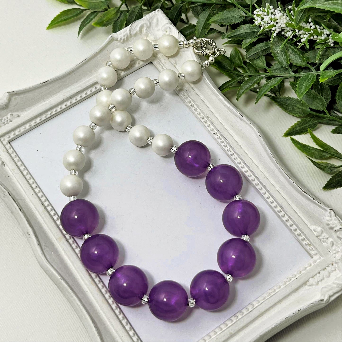 Grape Iridescent Not-so-chunky Necklace
