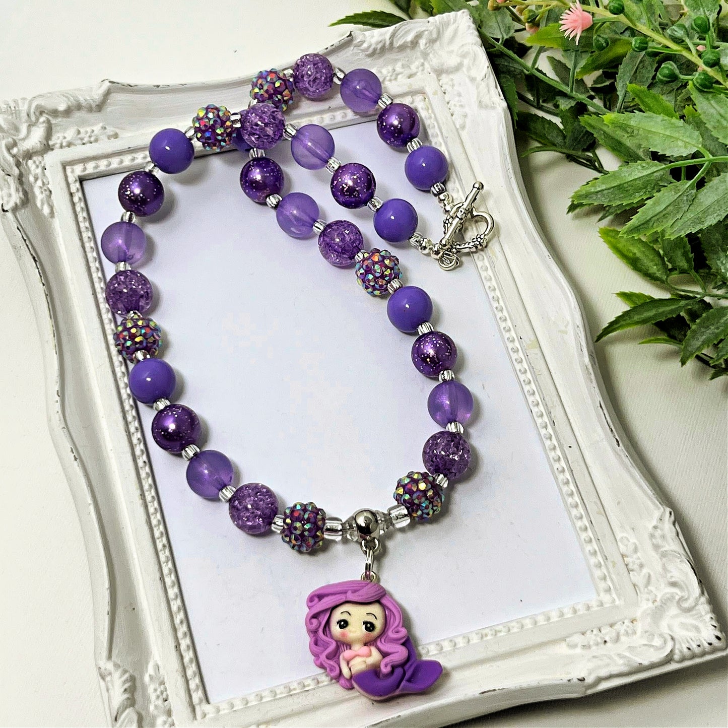 Purple Mermaid Bitty Bead Necklace