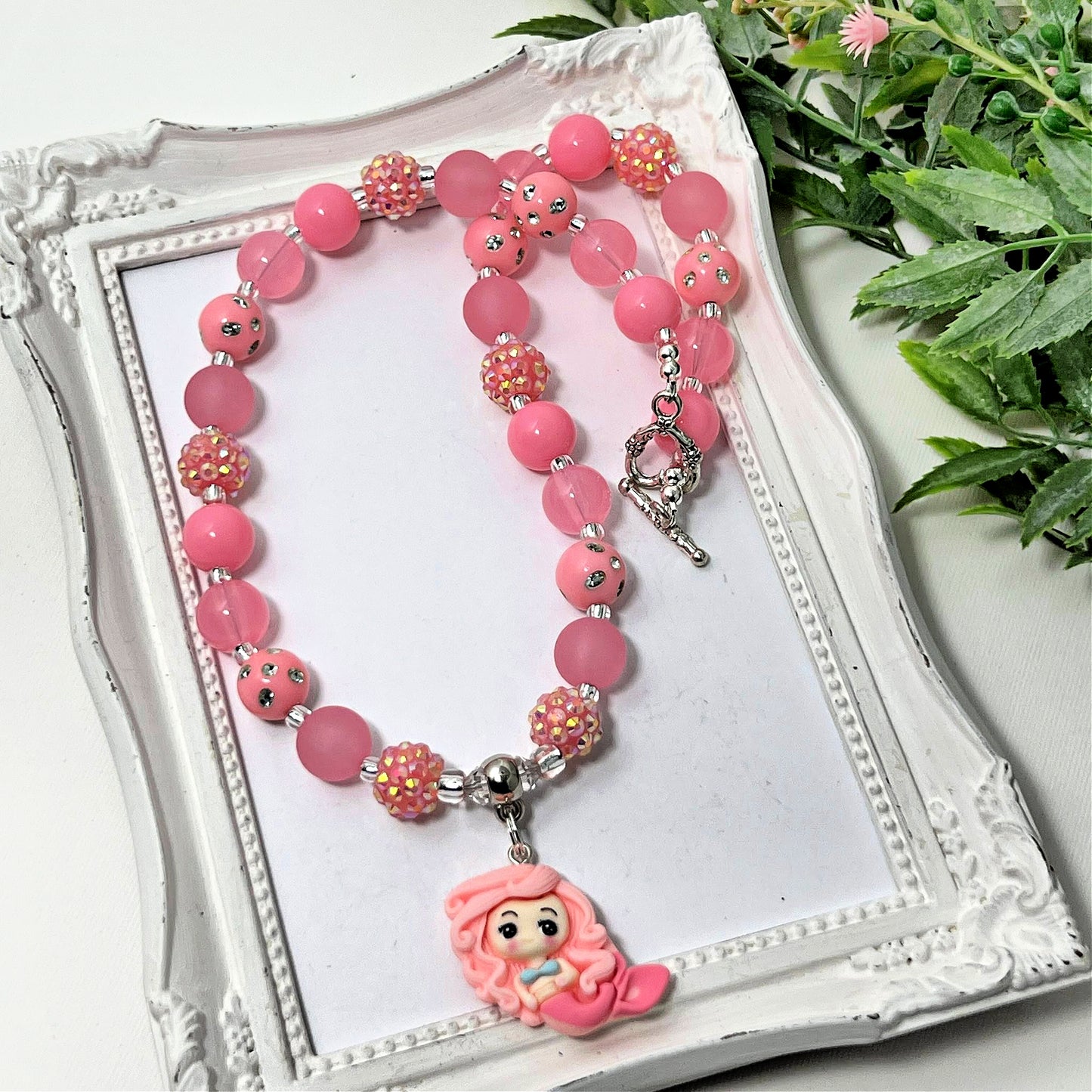 Pink Mermaid Bitty Bead Necklace
