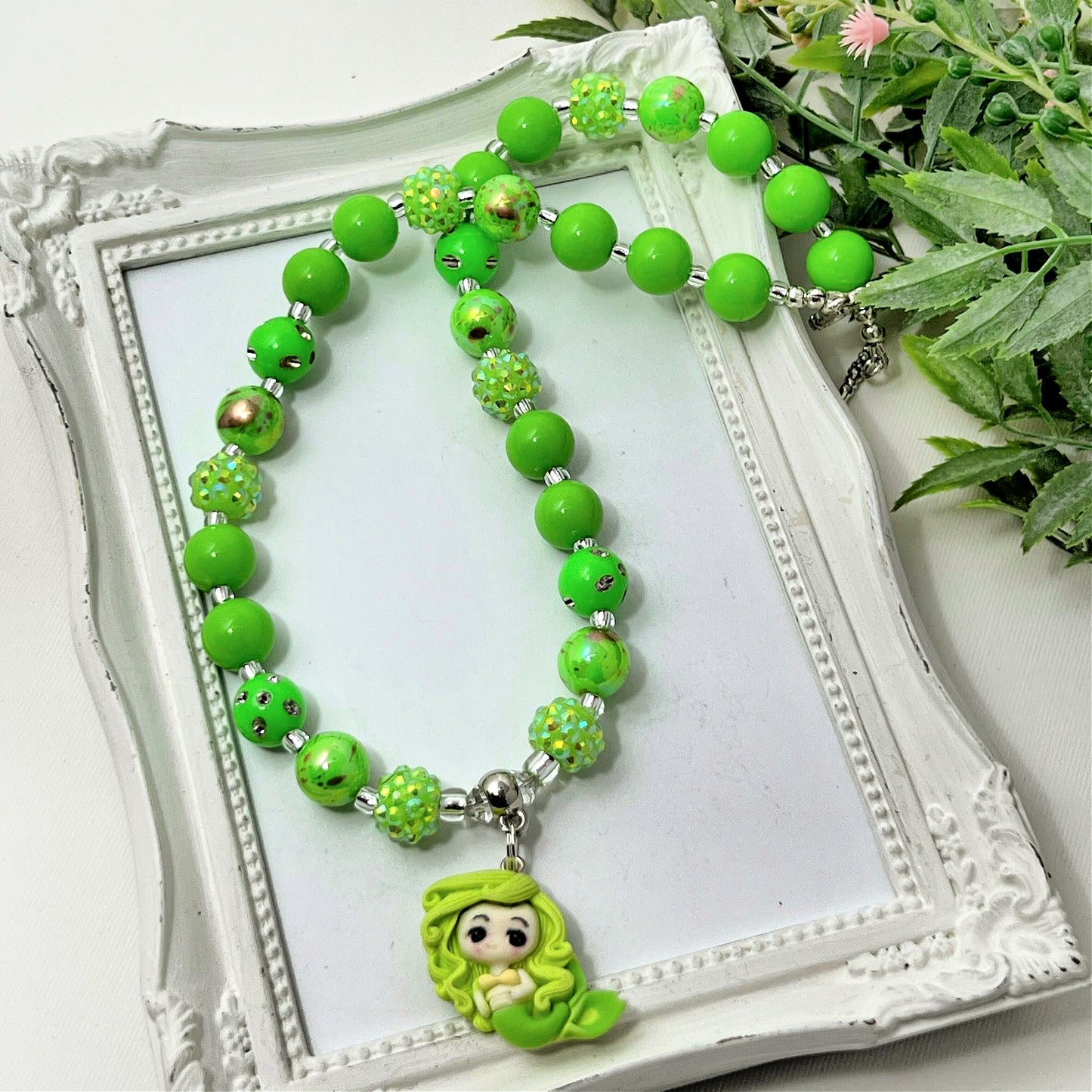 Green Mermaid Bitty Bead Necklace