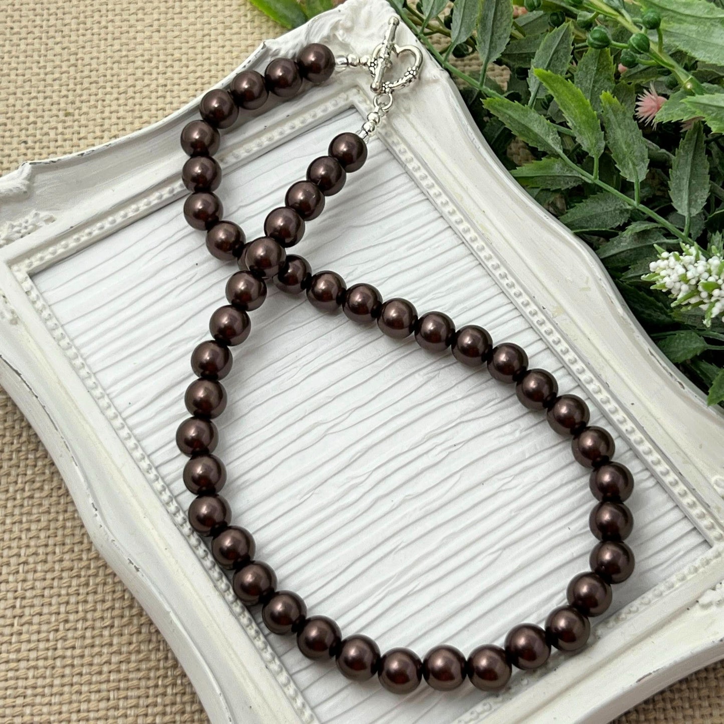 10mm Mocha Brown Pearl Necklace