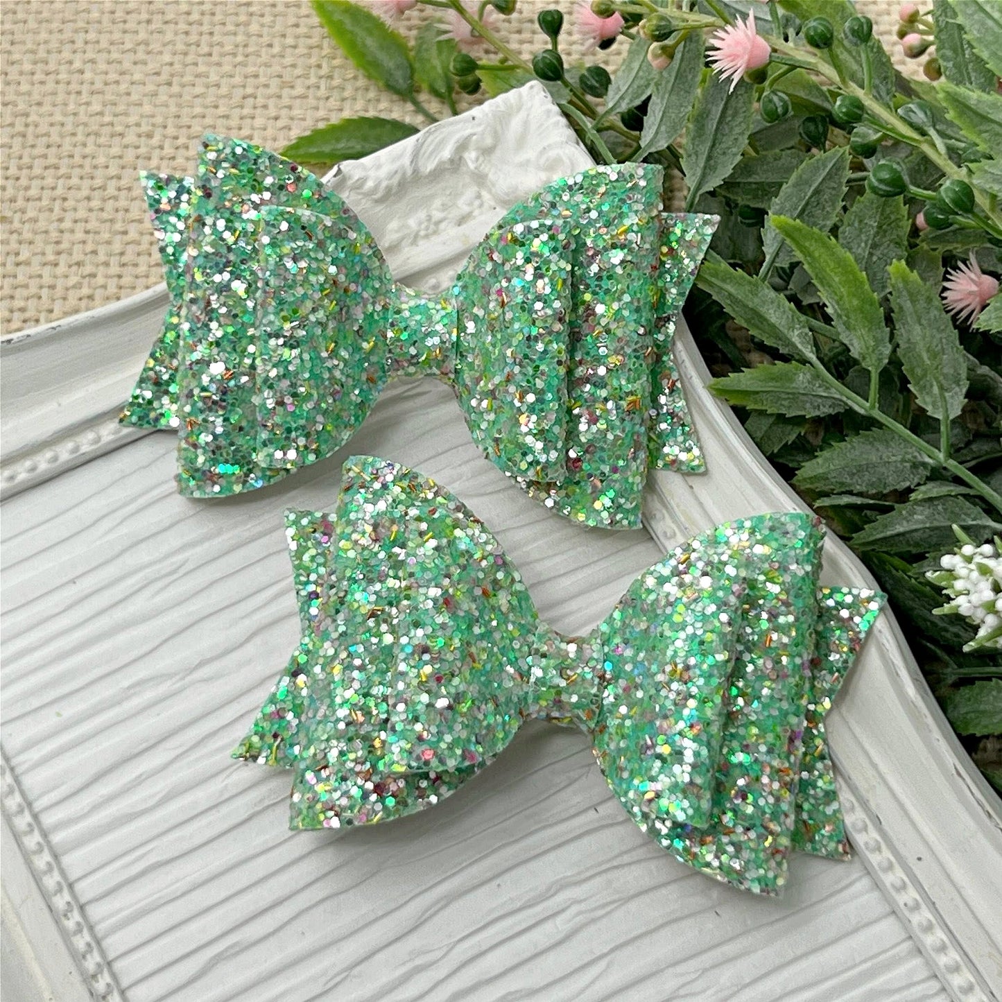 Fairy Garden Glitter Bow