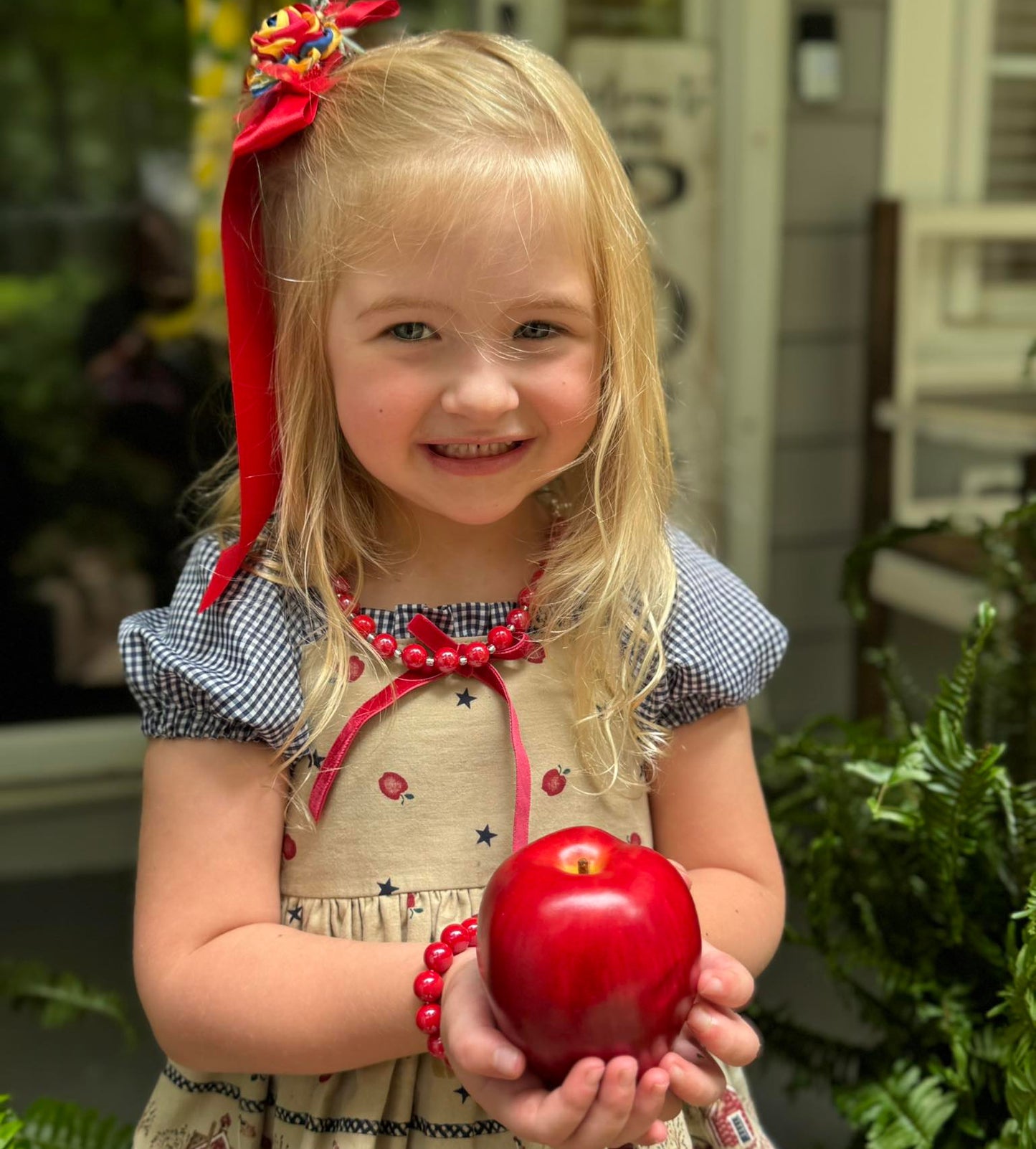 Red Glossy Bitty Bead Necklace