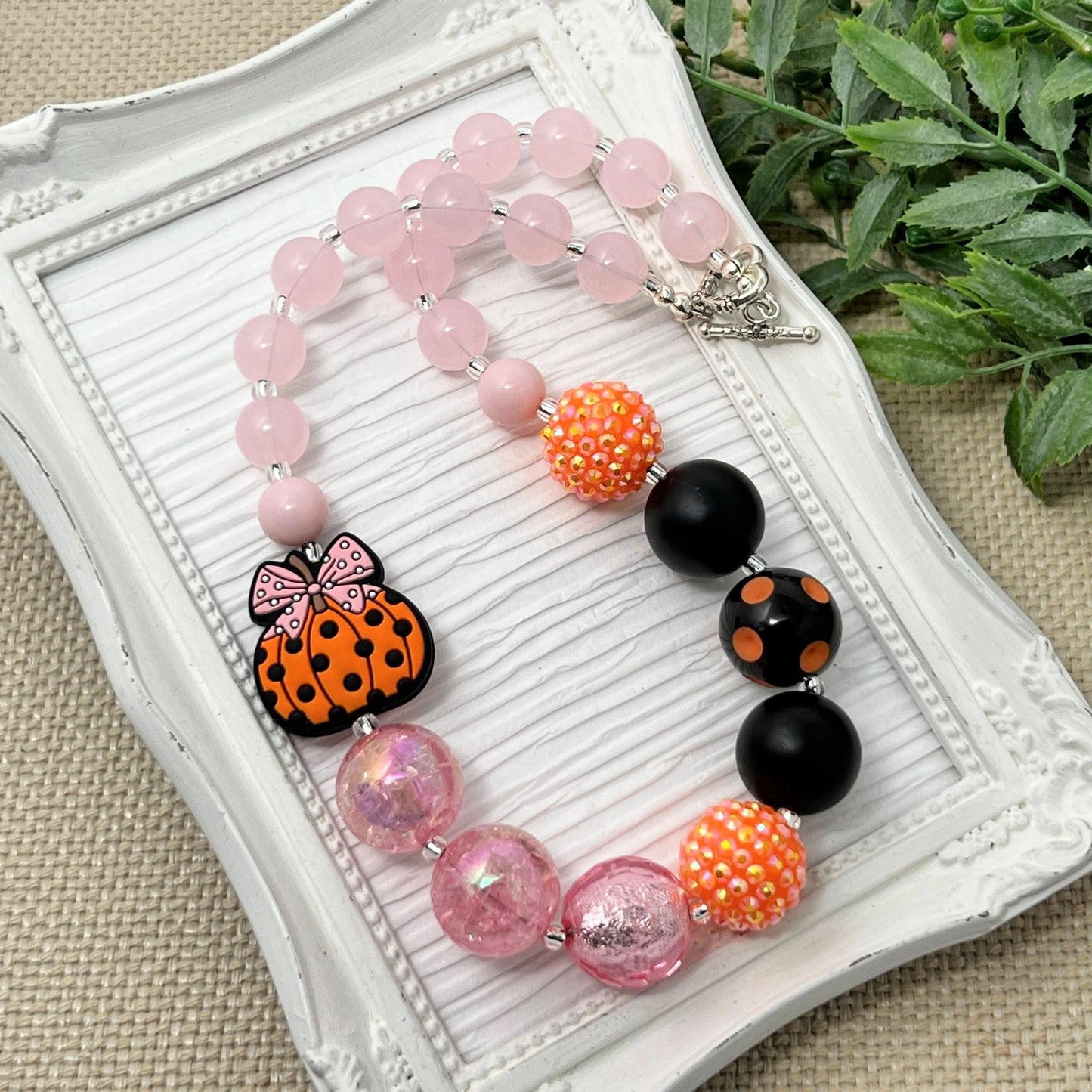 Polka Dot Pumpkin Necklace