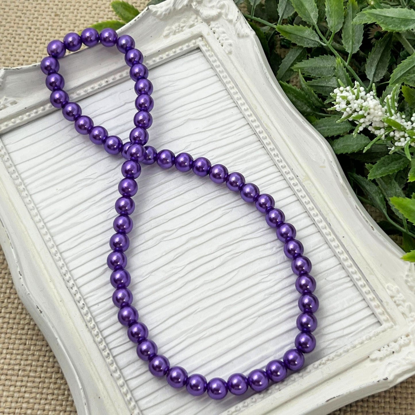Grape Soda Pearl Stretch Necklace