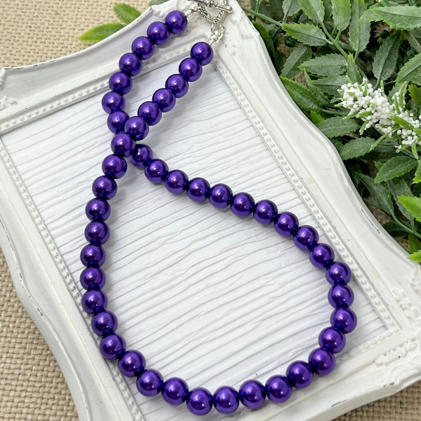 10mm Amethyst Pearl Necklace