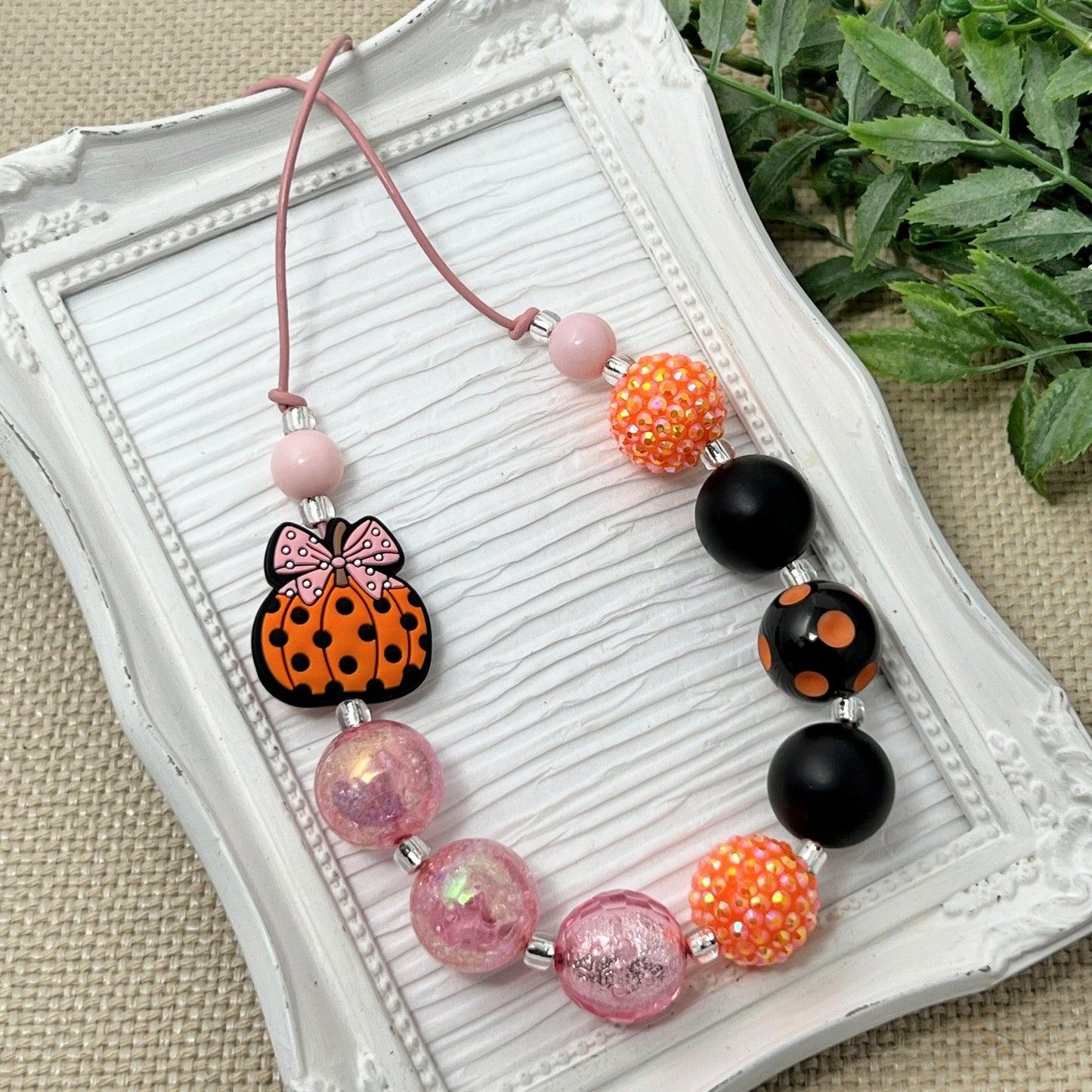 Polka Dot Pumpkin Necklace