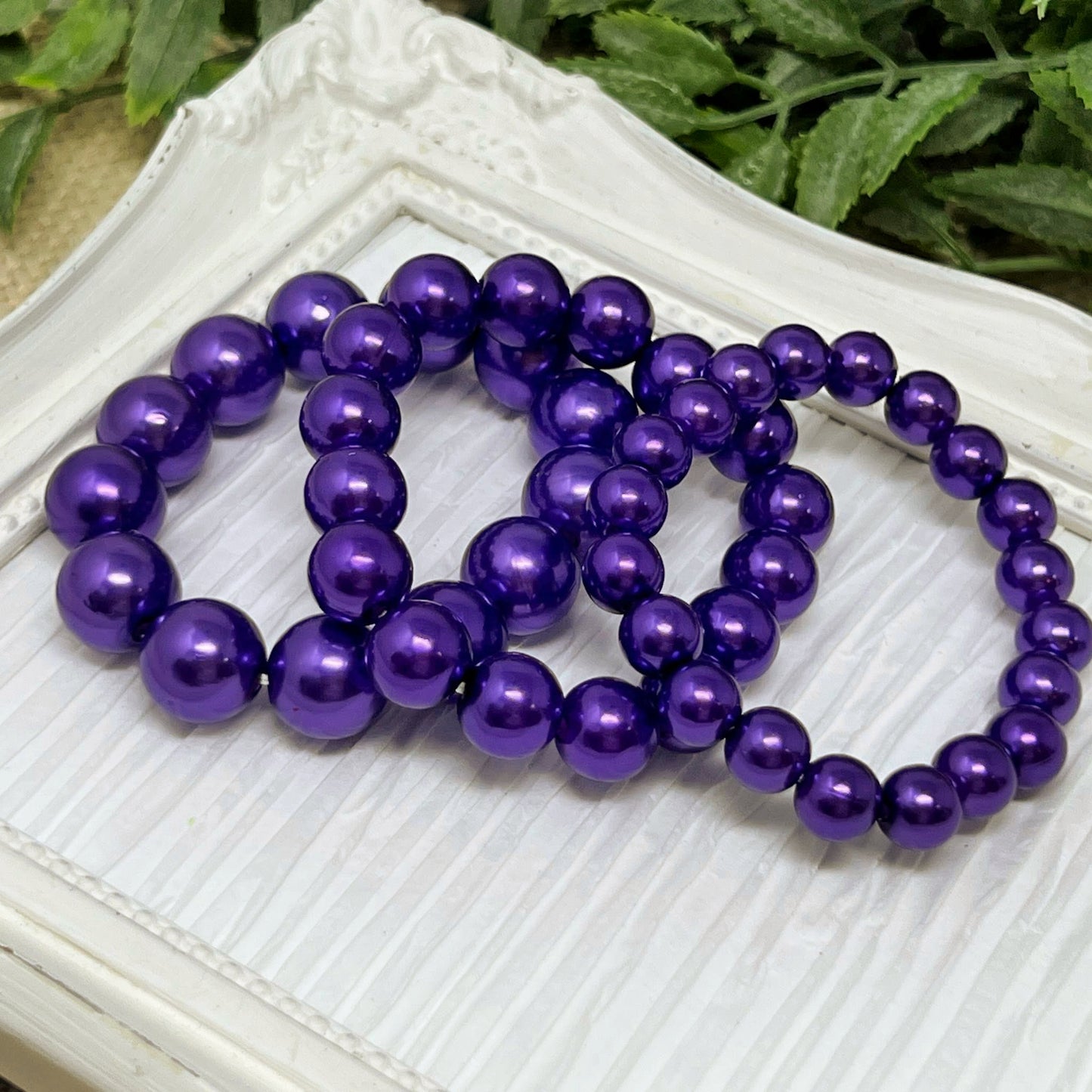 Amethyst Pearl Bracelets - 8mm, 10mm, 12mm