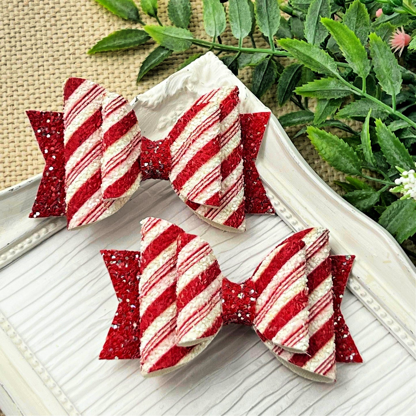 Candy Cane Stripe Bow