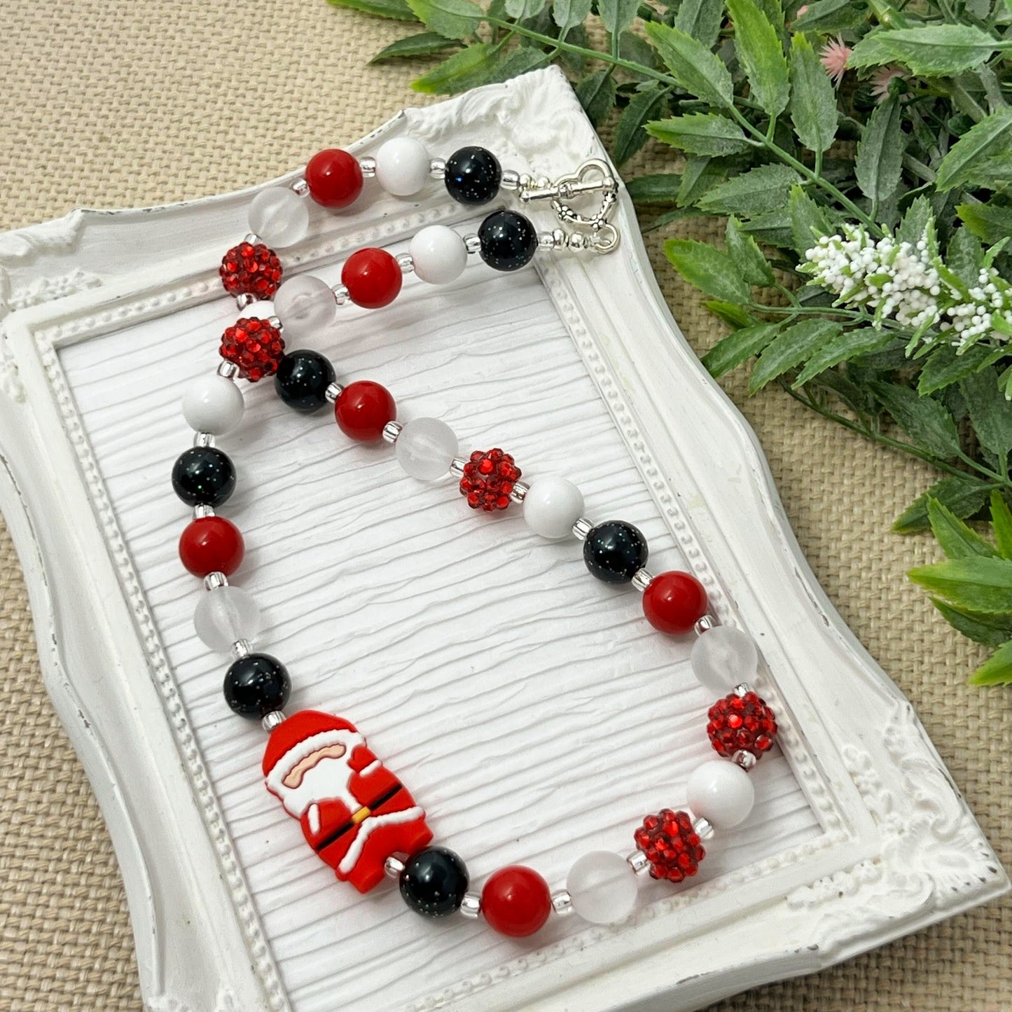 Santa Bitty Bead Necklace