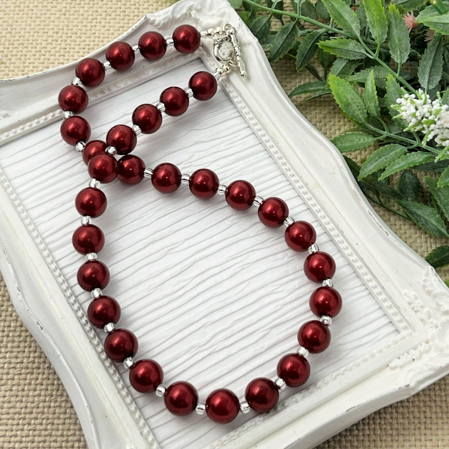 Cranberry Pearl Bitty Bead Necklace
