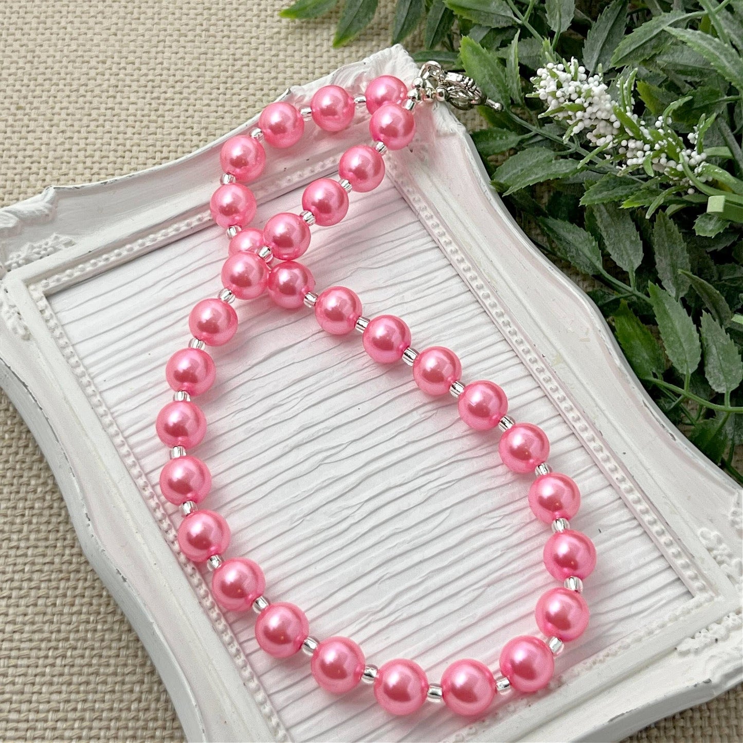 Princess Pink Pearl Bitty Bead Necklace