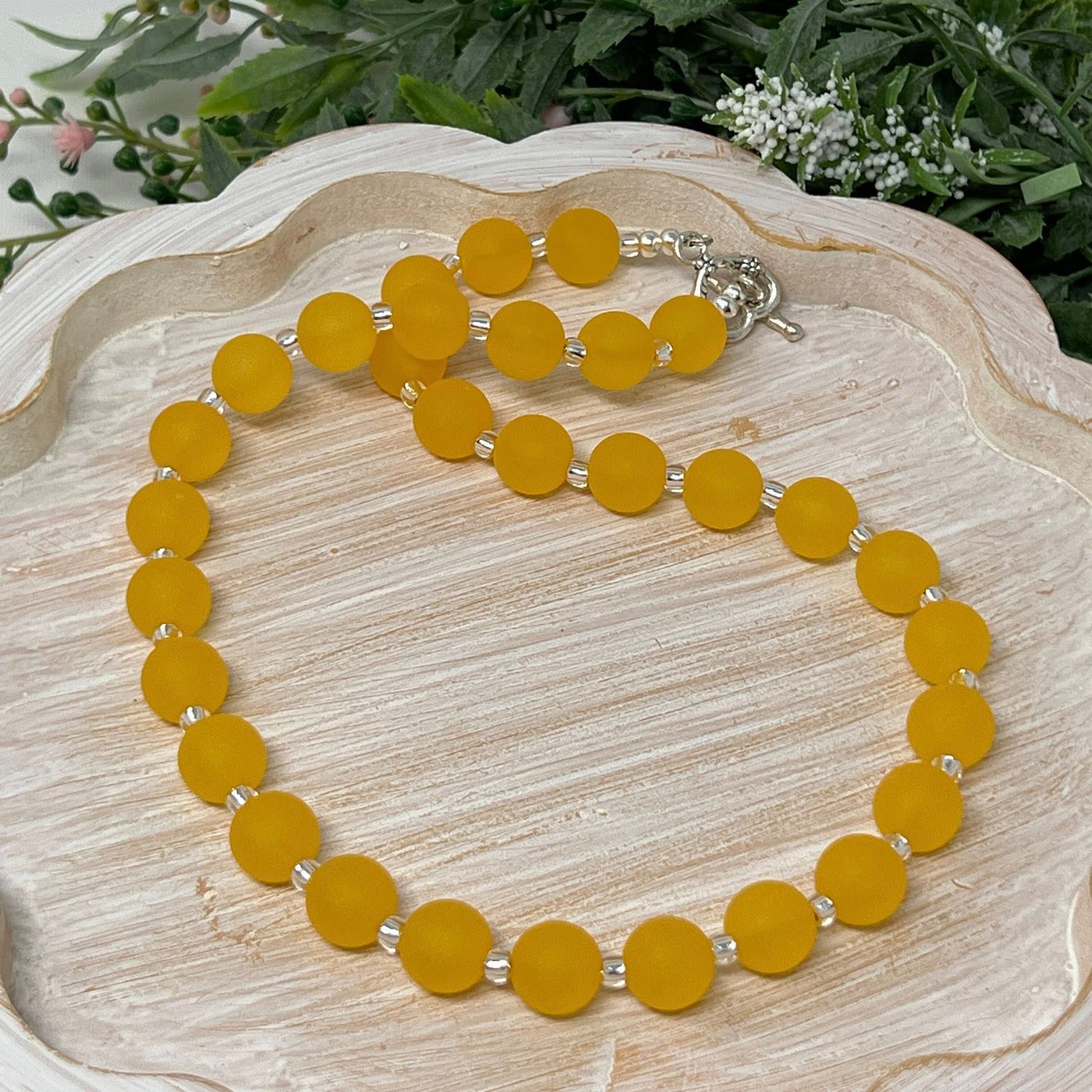 Orange Frost Bitty Bead Necklace