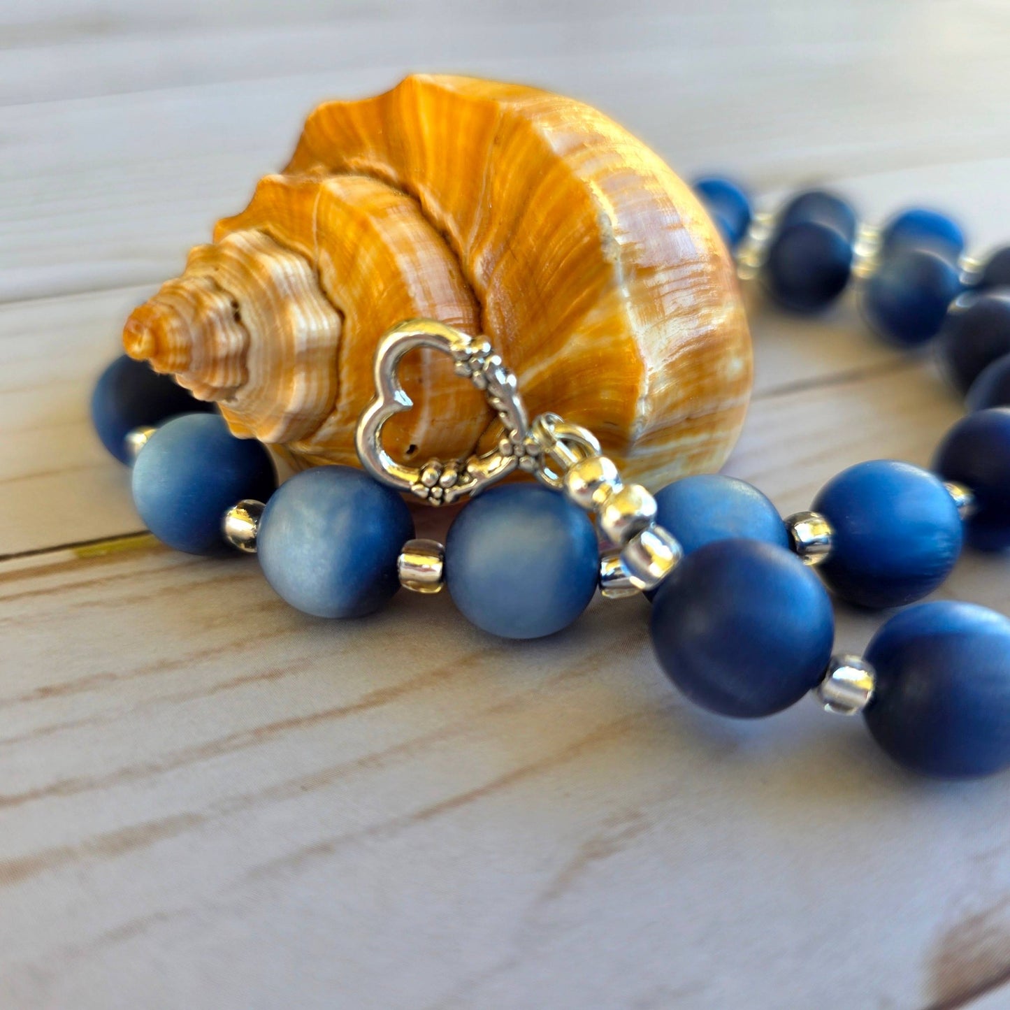 Deep Tide Blue Bitty Bead Necklace