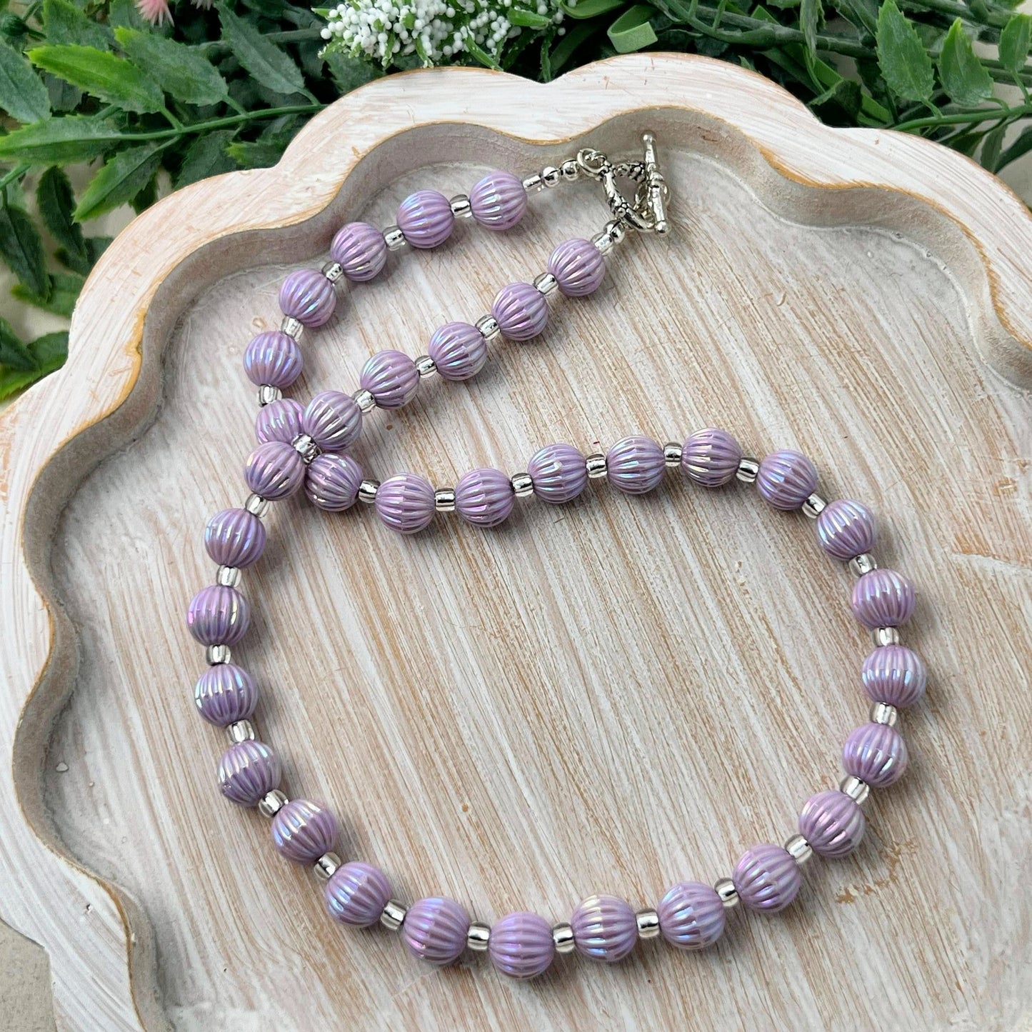 Lilac Fluted Necklace
