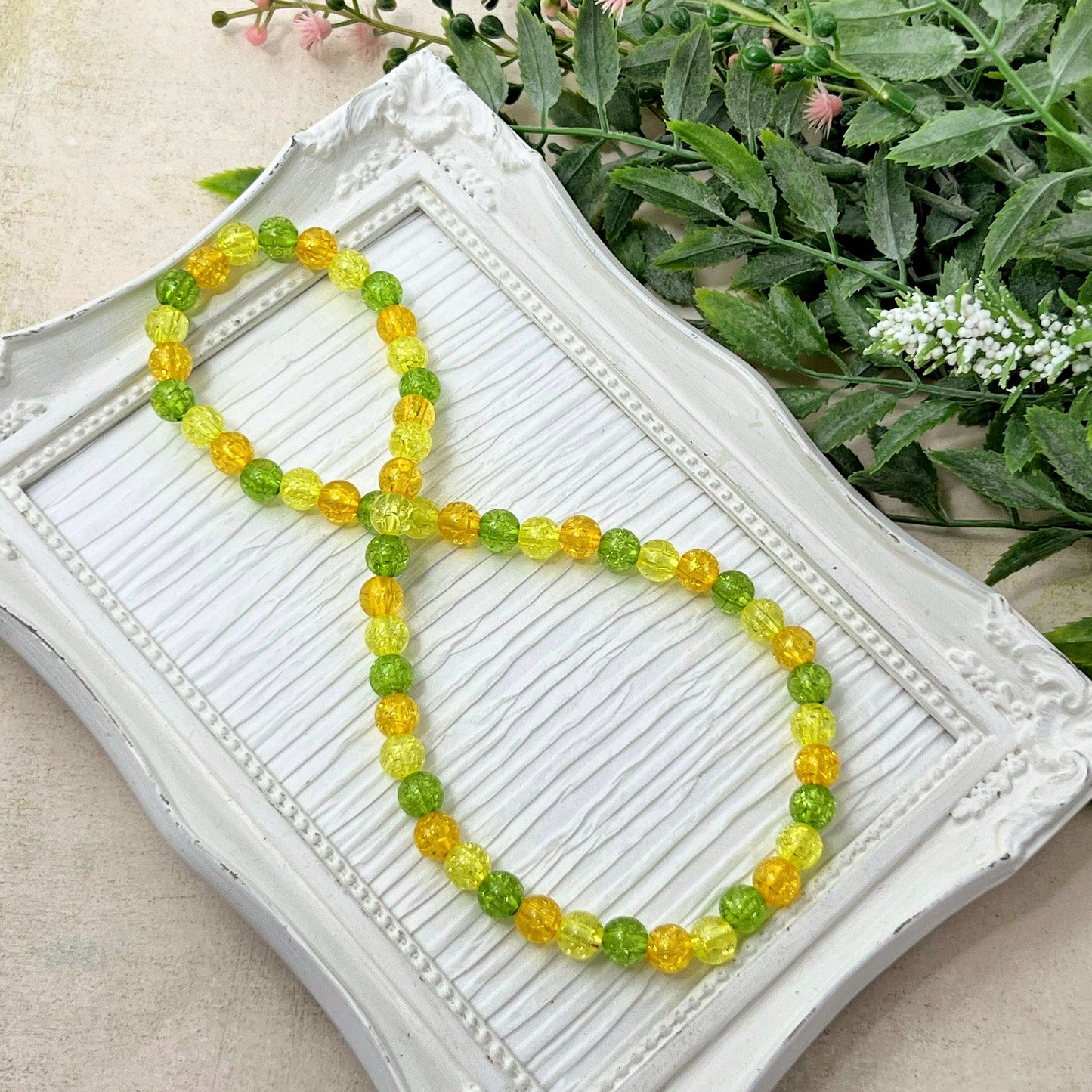 Citrus Crackle Stretch Necklace