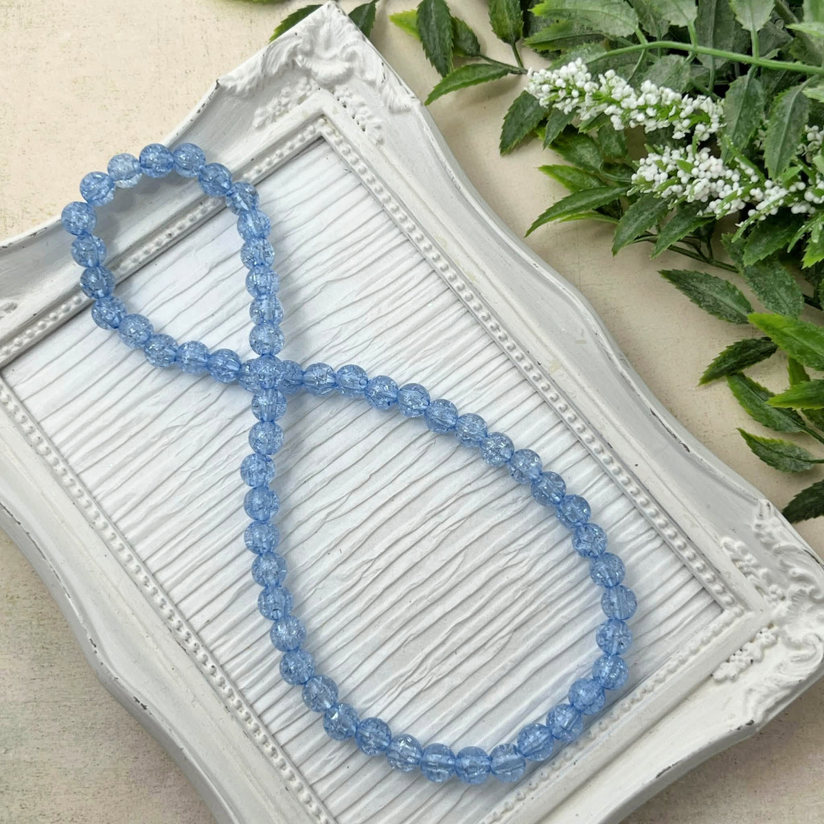 Blue Crackle Stretch Necklace