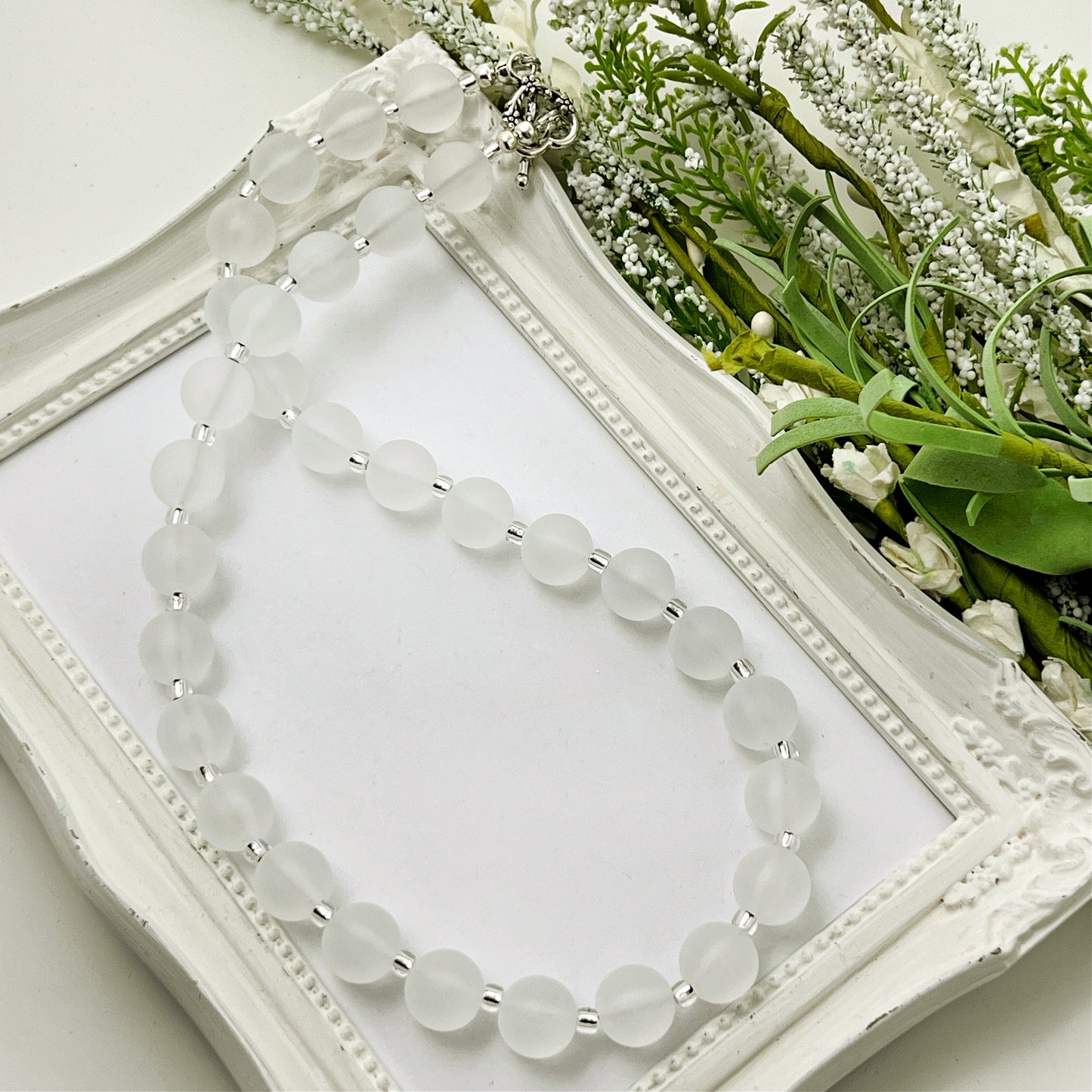 White Frost Bitty Bead Necklace