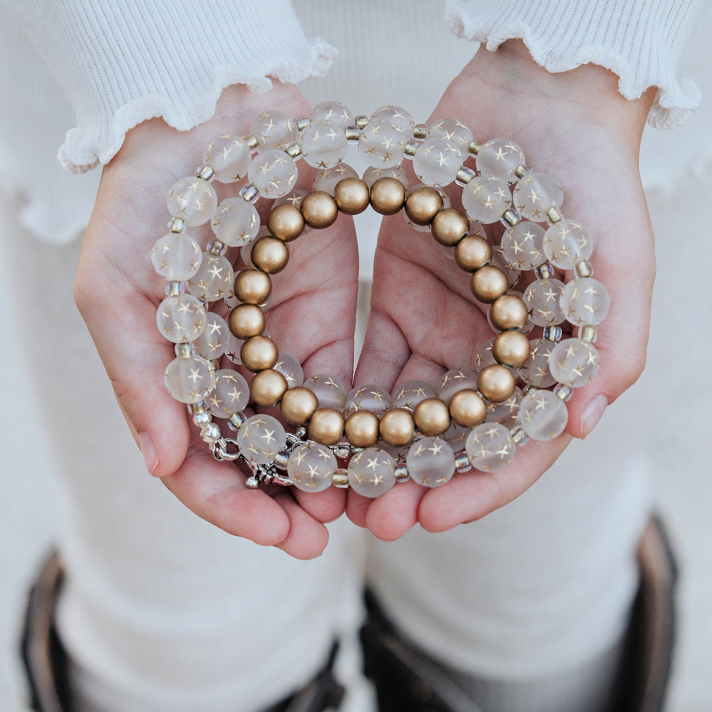 Gold Stars Frosted Bracelet