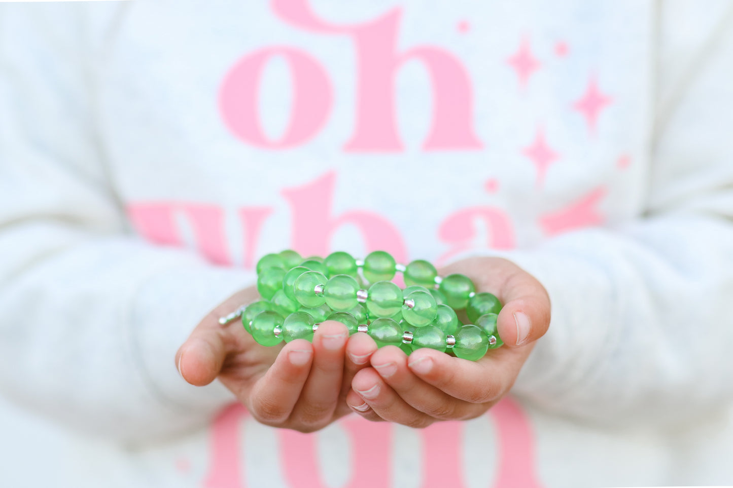 Green Iridescent Bitty Bead Necklace