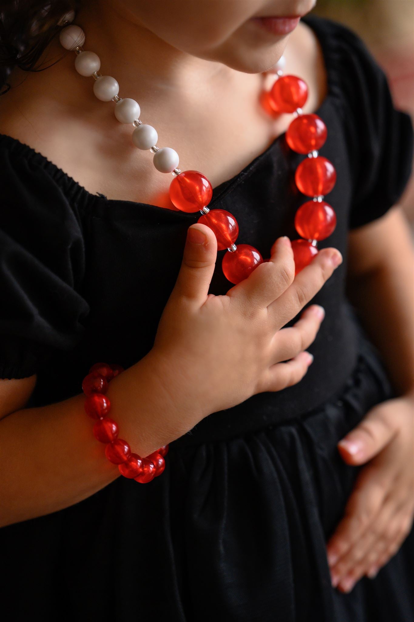 Red Iridescent Not-so-chunky Necklace
