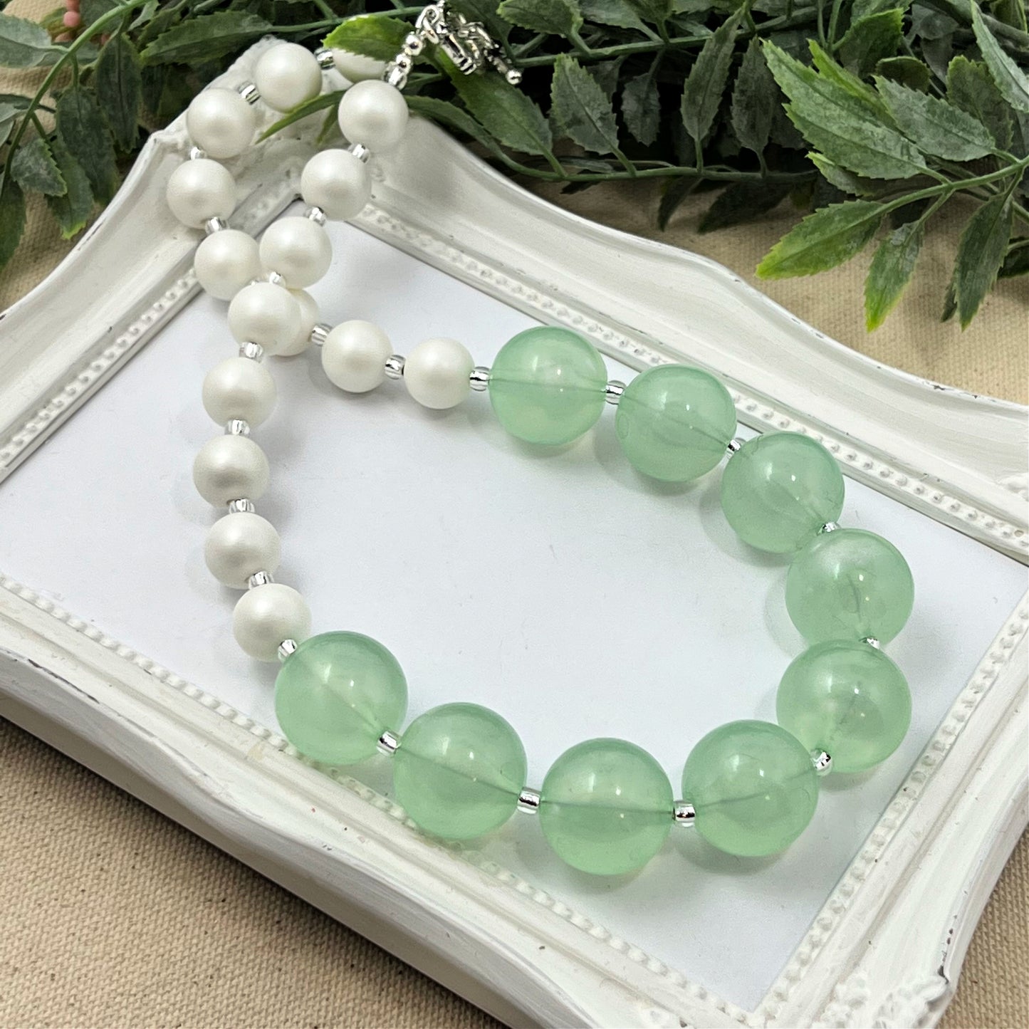 Mint Green Iridescent Not-so-chunky Necklace