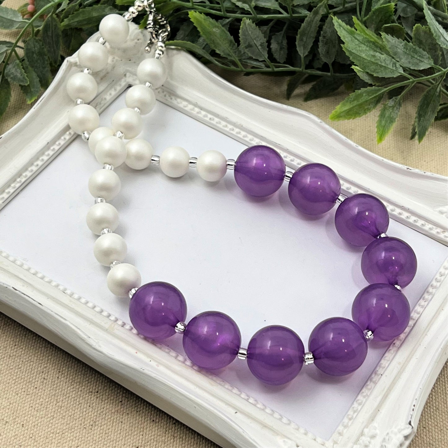 Grape Iridescent Not-so-chunky Necklace