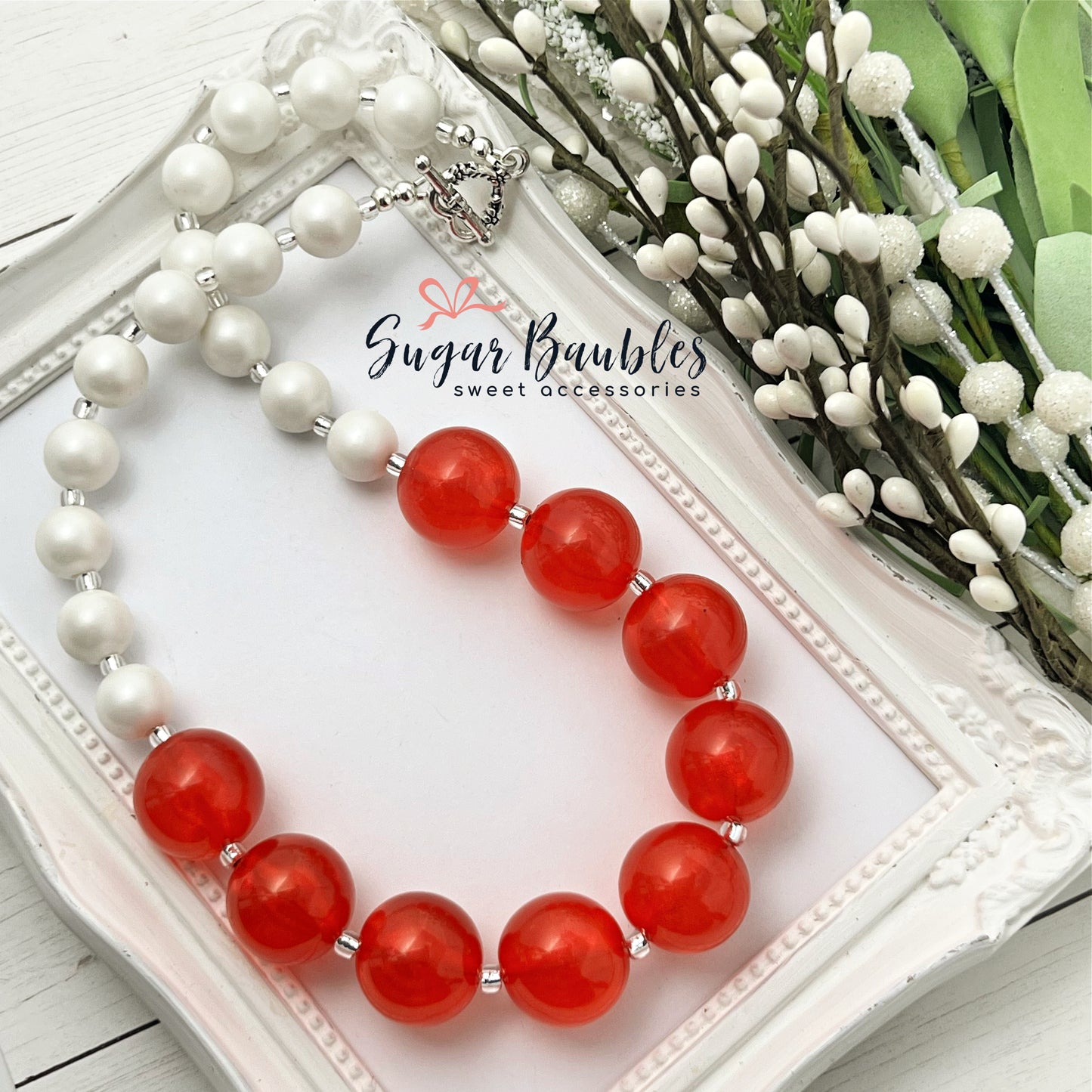 Red Iridescent Not-so-chunky Necklace