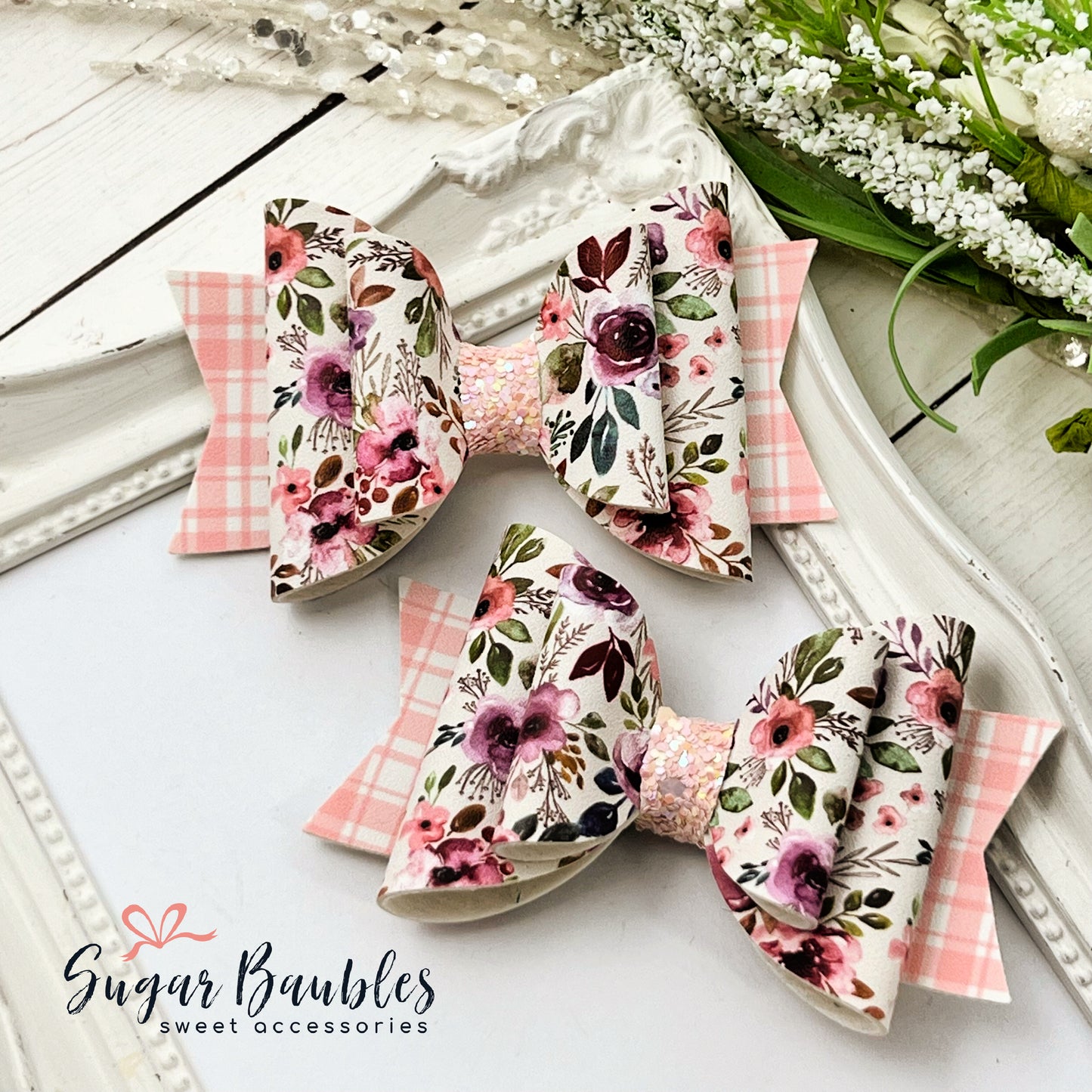 3.5" Amethyst Floral Bow