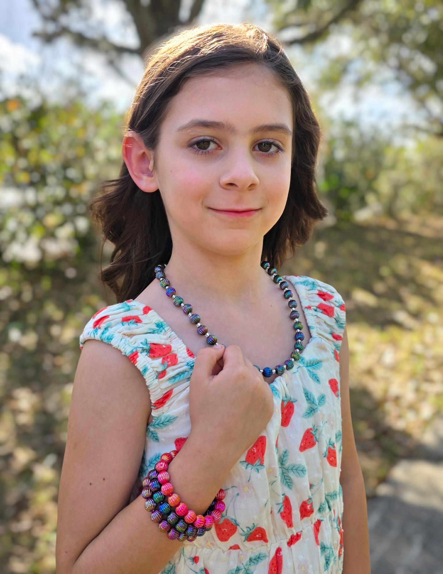 Midnight Shine Fluted Necklace