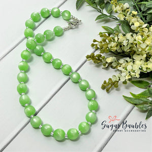 Milky Green Bitty Bead Necklace