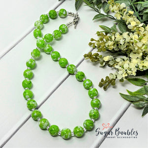 Green Confetti Bitty Bead Necklace