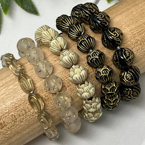 Black or White - Gold Accented Bracelets