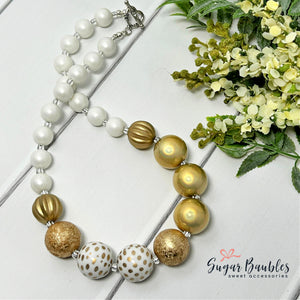 Gold and White Necklace