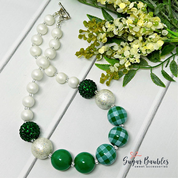 Green Plaid Necklace