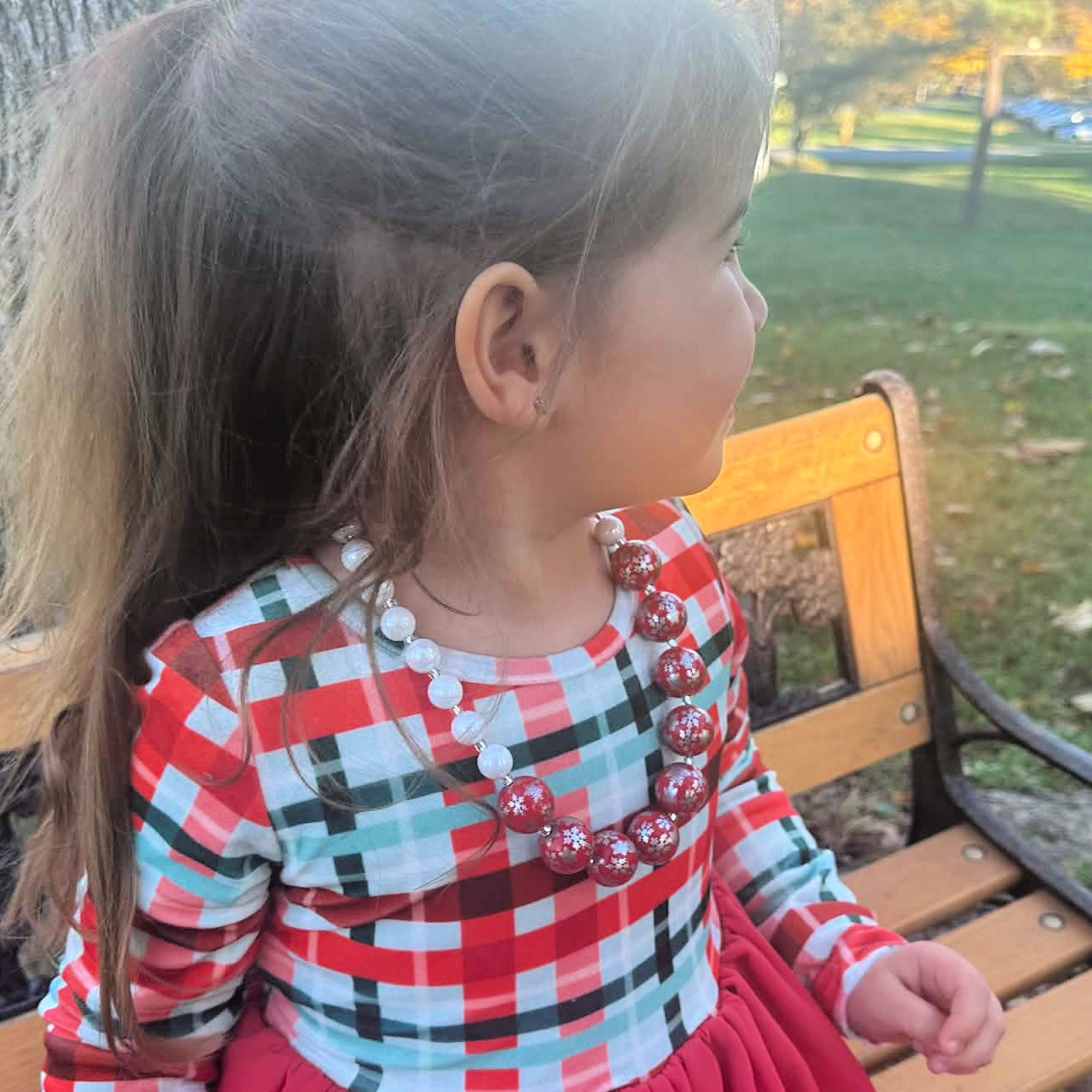 Red Snowflake Necklace