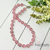 Pink Glitter Bitty Bead Necklace