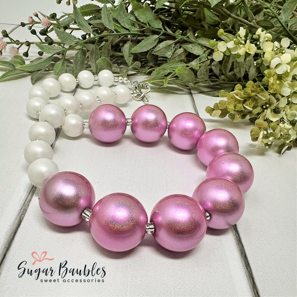 Pink Halo Pearl Not-so-chunky Necklace