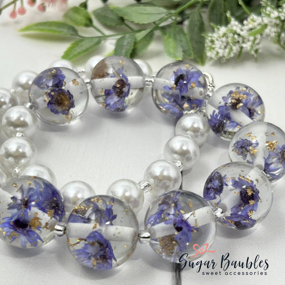 Purple Dried Flower Necklace