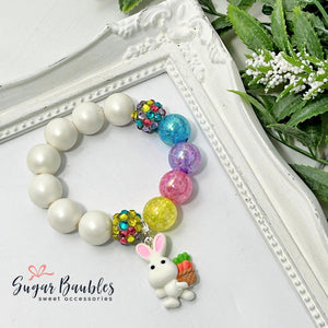 Easter Rainbow Bunny Stretch Bracelet