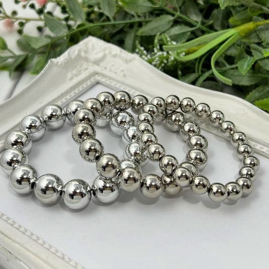 Silver Metallic Stretch Bracelets