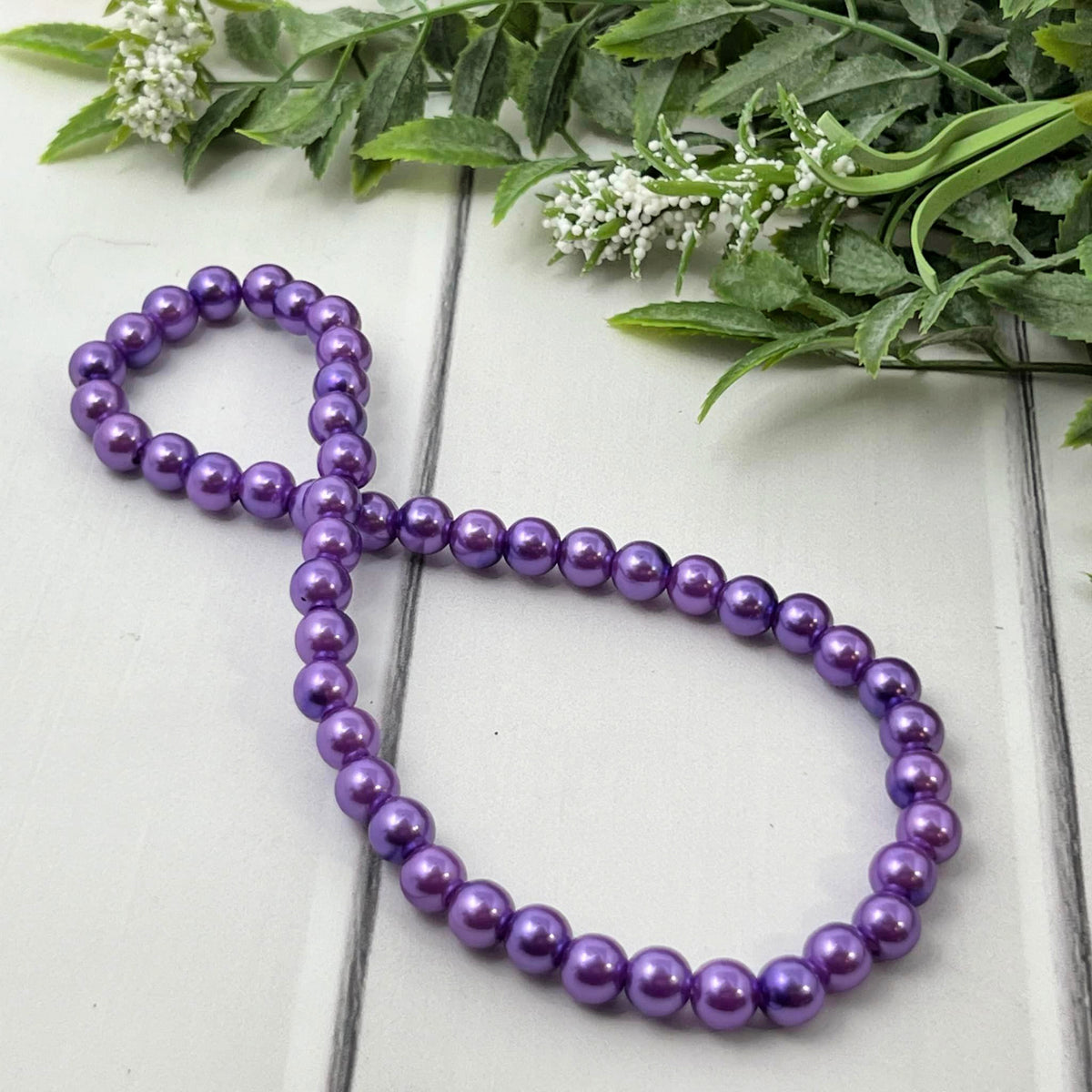 Grape Soda Pearl Stretch Necklace