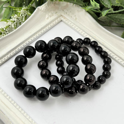 Black Pearl Bracelets - 8mm, 10mm, 12mm