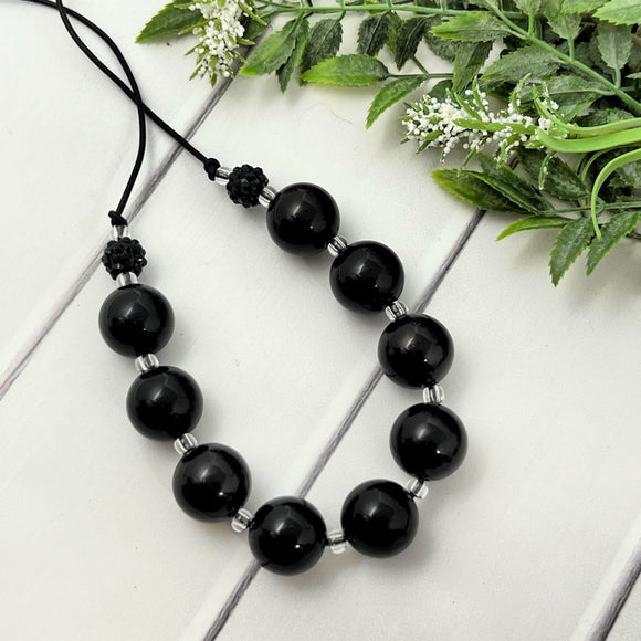 Black Pearl Cord Necklace