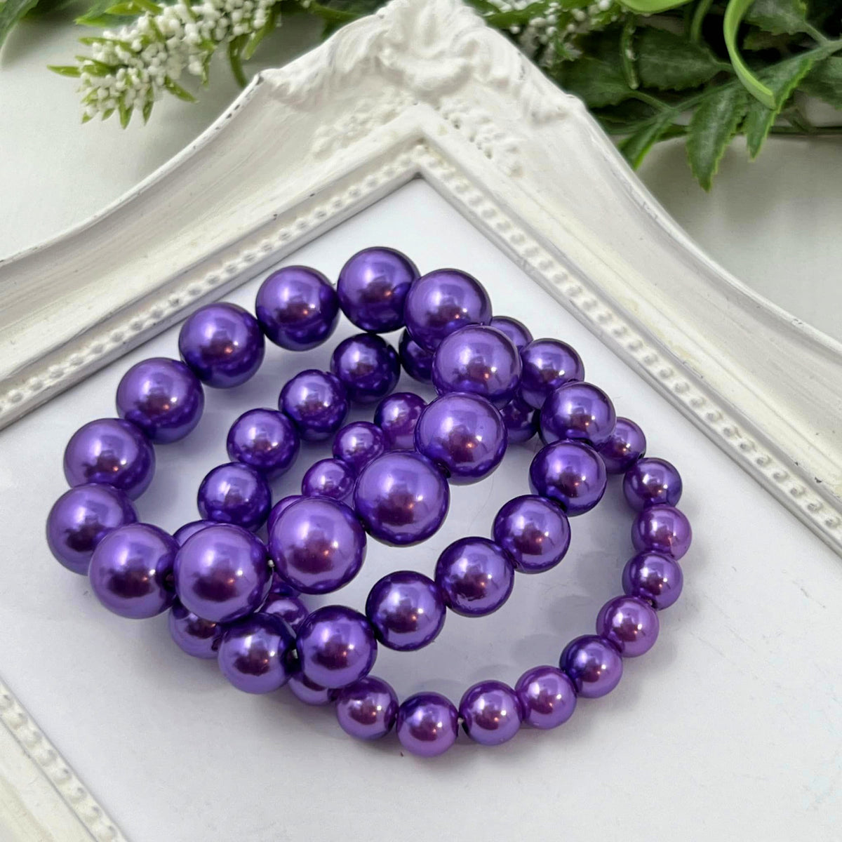 Grape Soda Pearl Bracelets - 8mm, 10mm, 12mm