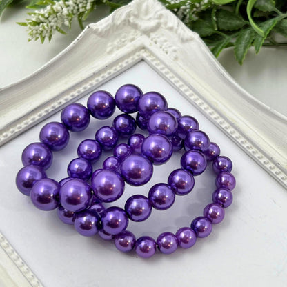 Grape Soda Pearl Bracelets - 8mm, 10mm, 12mm