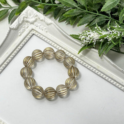 Fluted Clear & Gold Bracelet