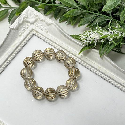 Fluted Clear & Gold Bracelet