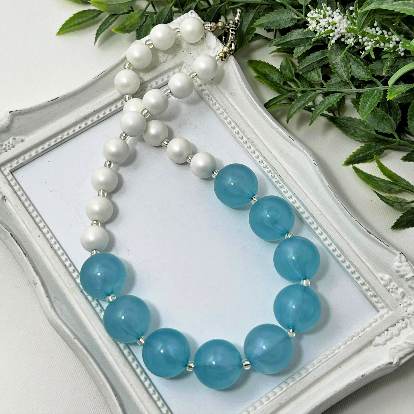 Blue Iridescent Not-so-chunky Necklace